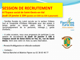 Affiche pour session de recrutement Familles - Saint-Denis-en-Val