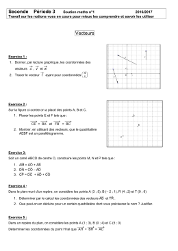 Seconde Période 3 Soutien maths n°1 Vecteurs