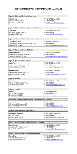 Liste des conseillers r&eacute;gionaux en transformation