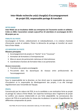 d`accompagnement de projet ESS, responsable - Inter-Made