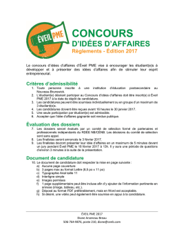 Règlements du concours