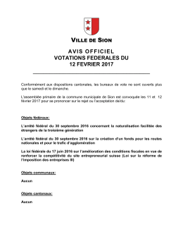 avis officiel - Ville de Sion
