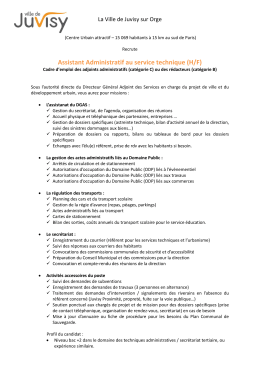 Assistant Administratif au service technique (H/F)