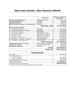 Bilan financier salle multi-activités - Beauregard-de