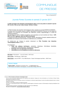 Journée Portes Ouvertes Samedi 21 janvier au Pôle - Tarbes