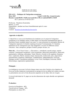 POL XXXX – (Titre) - Département de science politique
