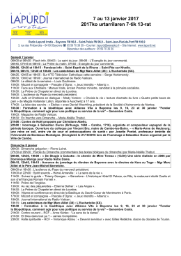 egitaraua hemen. Programme du 7 au 13 janvier