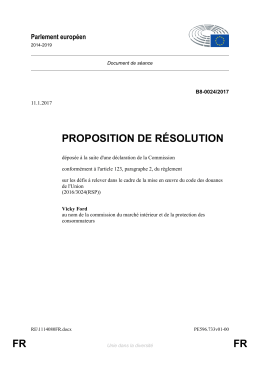 FR FR PROPOSITION DE RÉSOLUTION