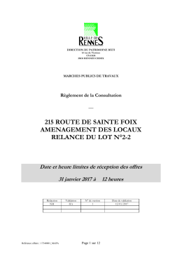 Règlement de consultation - La salle des marchés MEGALIS