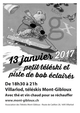 Affiche soirée bob-130117 - Téléskis Mont