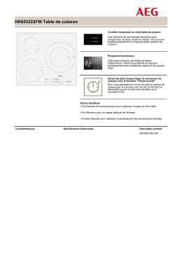 HK653222FW Table de cuisson