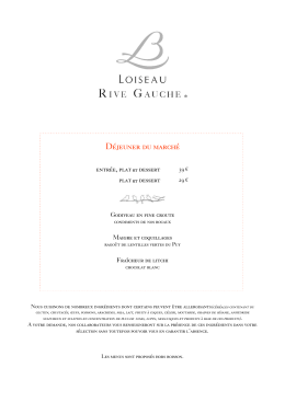 Carte et Menus - Bernard Loiseau