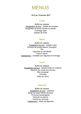 Modèle - menus college sans photos - Collège St