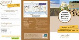 Journ&eacute;e Technique PdT du 31/01/2017 - ARVALIS