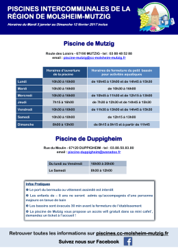 Télécharger Les horaires et le programme des activités