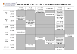 programme d`activites tap buisson elementaire