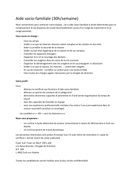 Aide socio-familiale (30h/semaine)