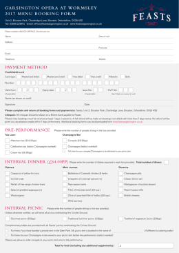 the booking form