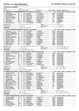 R2 - FAIRVIEW - Vendredi 13 Janvier 2017