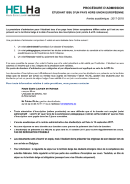 proc&eacute;dure d`admission