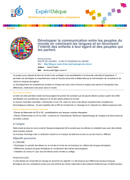 D&eacute;velopper la communication entre les peuples du monde en