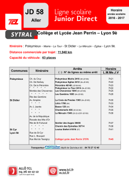 Fiche Horaire