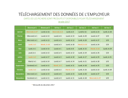 Dates de disponibilit&eacute; des fichiers de t&eacute;l&eacute;chargement pour l
