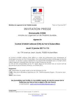 invitation presse - Ministère du Logement et de l`Habitat durable