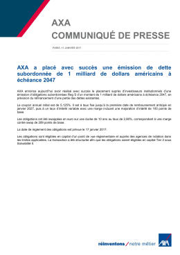 axa communiqué de presse