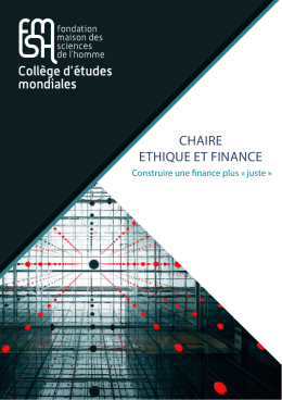 chaire ethique et finance - Fondation Maison des sciences de l`homme