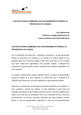 LES INSTITUTIONS COMMUNES AUX