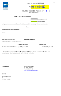 communique de presse n&deg; 2