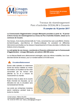 Travaux Océalim - Limoges Métropole