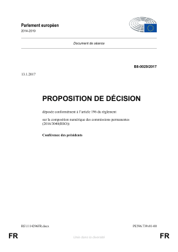 FR FR PROPOSITION DE D&Eacute;CISION