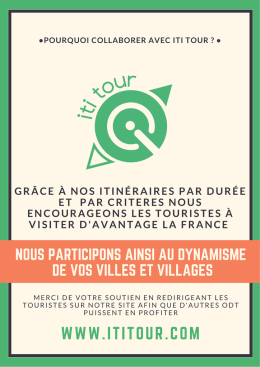•Pourquoi collaborer avec iti tour ? •