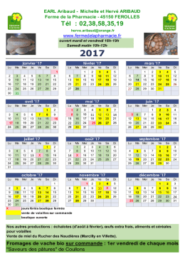planning 2017 - Ferme de la Pharmacie