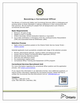 Correctional Services Recruitment Fact Sheet