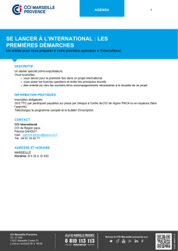 Télécharger la fiche - CCI Marseille Provence