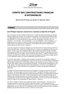 Revue de presse du 12 janvier