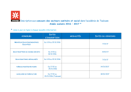 Inscription aux concours des secteurs sanitaire et social