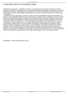 La d&eacute;pouille du dernier roi du Rwanda &agrave; Kigali