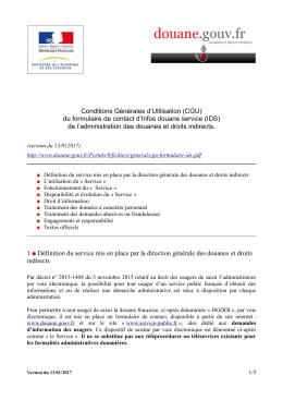 Conditions g&eacute;n&eacute;rales d`utilisation (CGU)