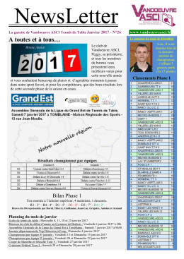 N&deg;26 - janvier 2017 - Vandoeuvre-ASCI