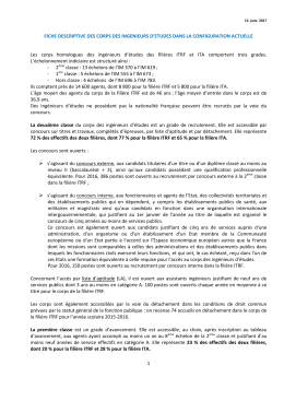 1 FICHE DESCRIPTIVE DES CORPS DES INGENIEURS D