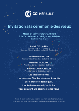Téléchargez l`invitation pour les vœux de la CCI Hérault