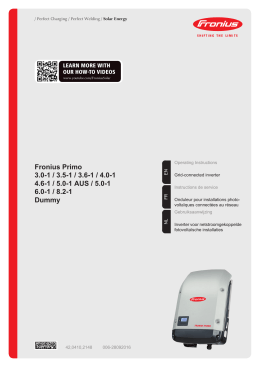 Fronius Primo 3.0-1 / 3.5-1 / 3.6-1 / 4.0-1 4.6-1 / 5.0-1 AUS / 5.0