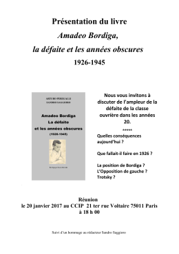 RP - Présentation Gli anni