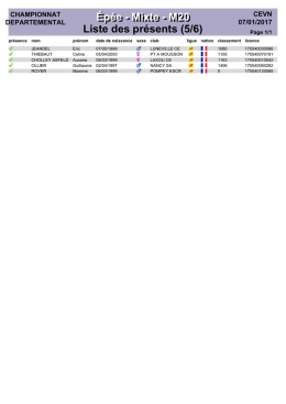 BellePoule - Liste des présents (5/6)
