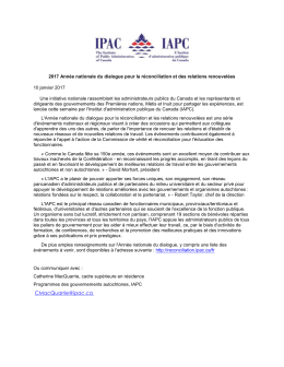 2017 Année nationale du dialogue pour la réconciliation et des