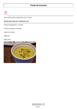 Pur&eacute;e de brocolis